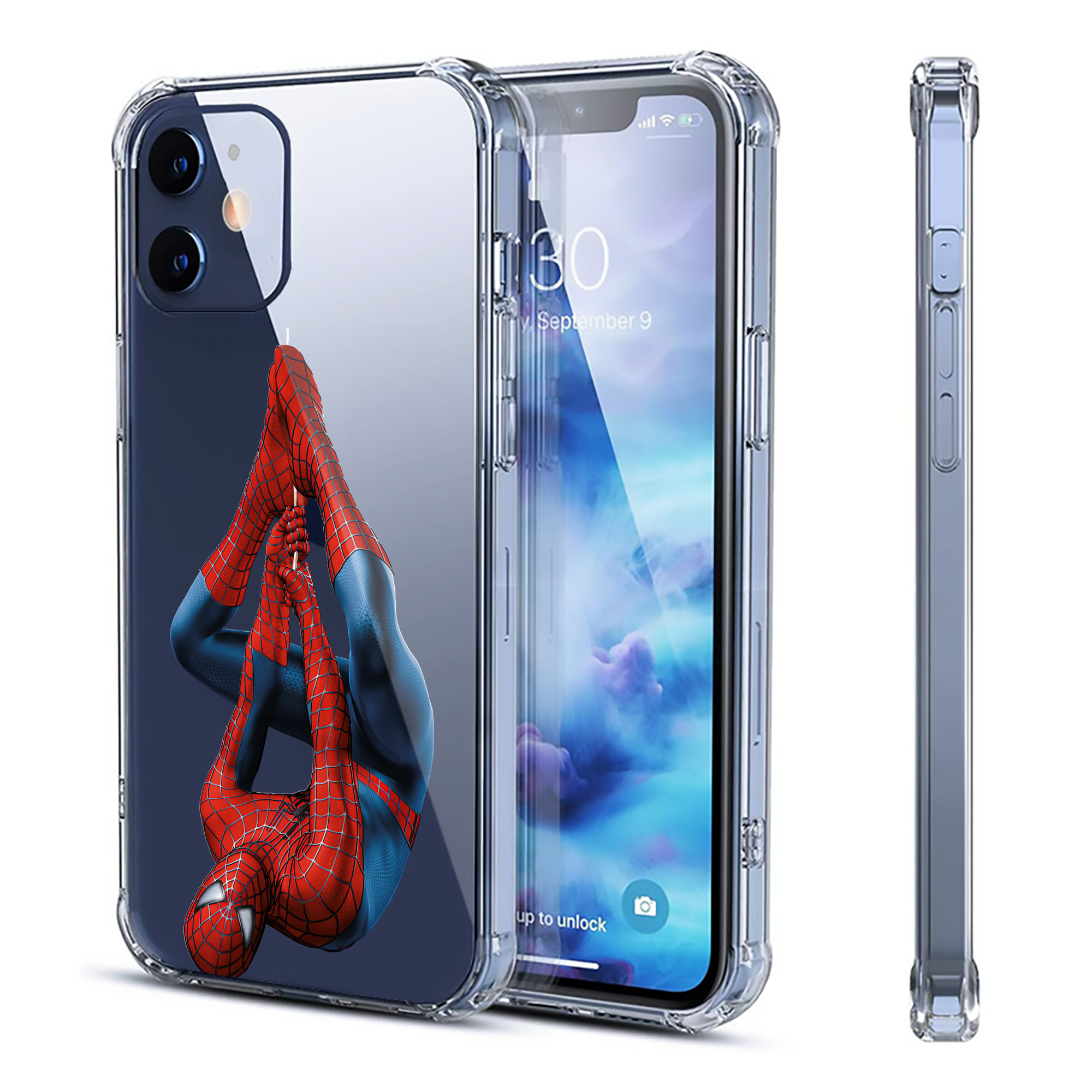 （画像用） Spider Man スパイダーマン 【iPhone 12シリーズ対応】透明スマホケース（クリアソフトケース）
